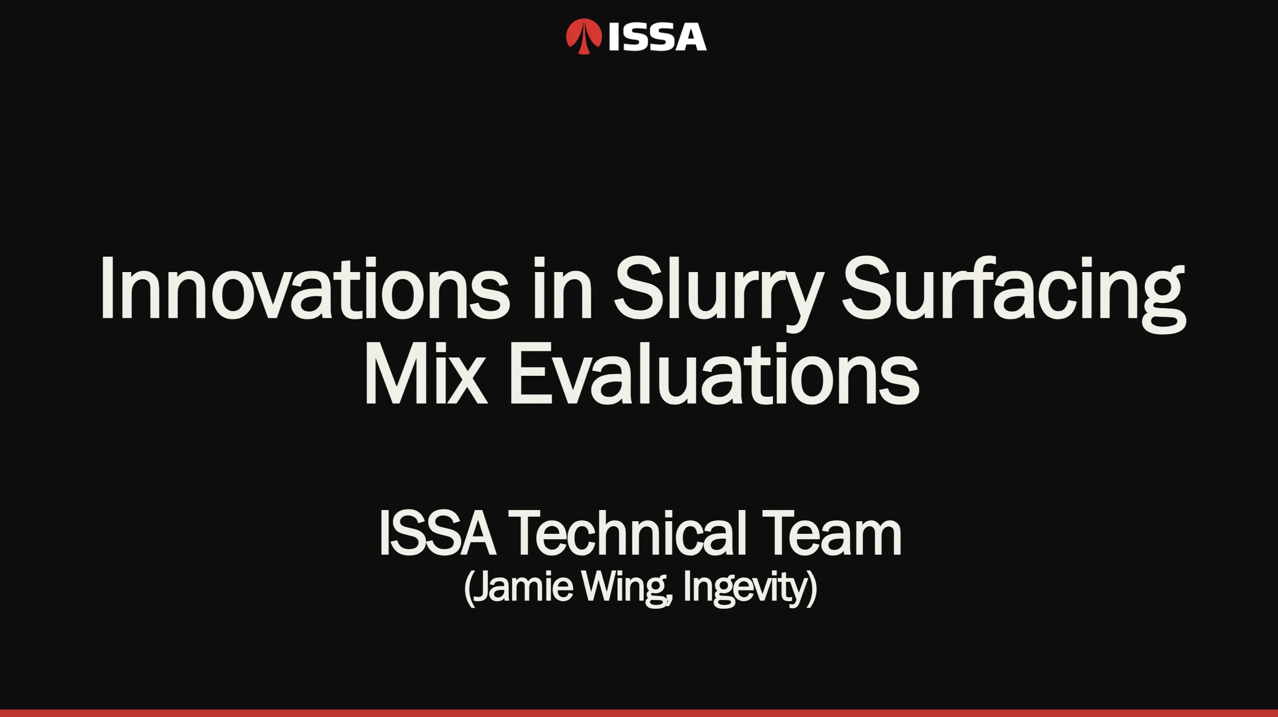 Innovations in slurry surfacing mix evaluations title page